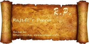 Rajtár Panna névjegykártya